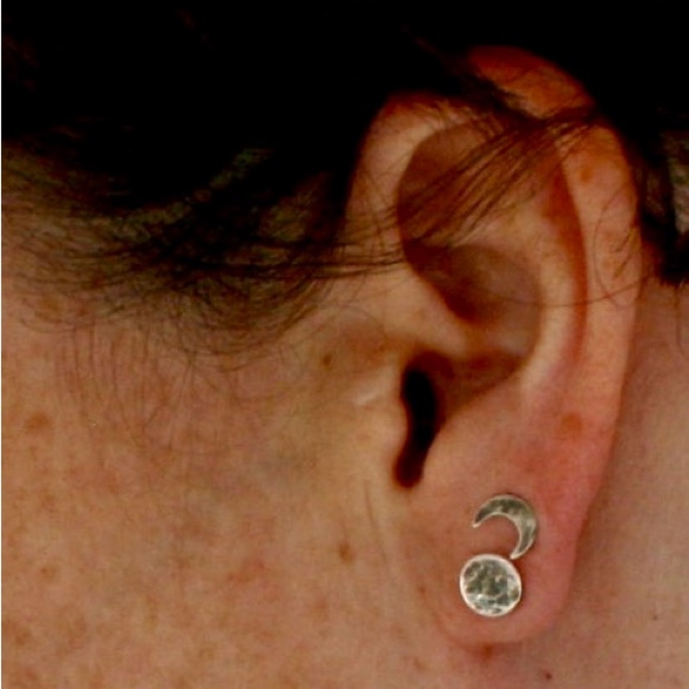Sterling Silver Handmade Moon Phase Posts